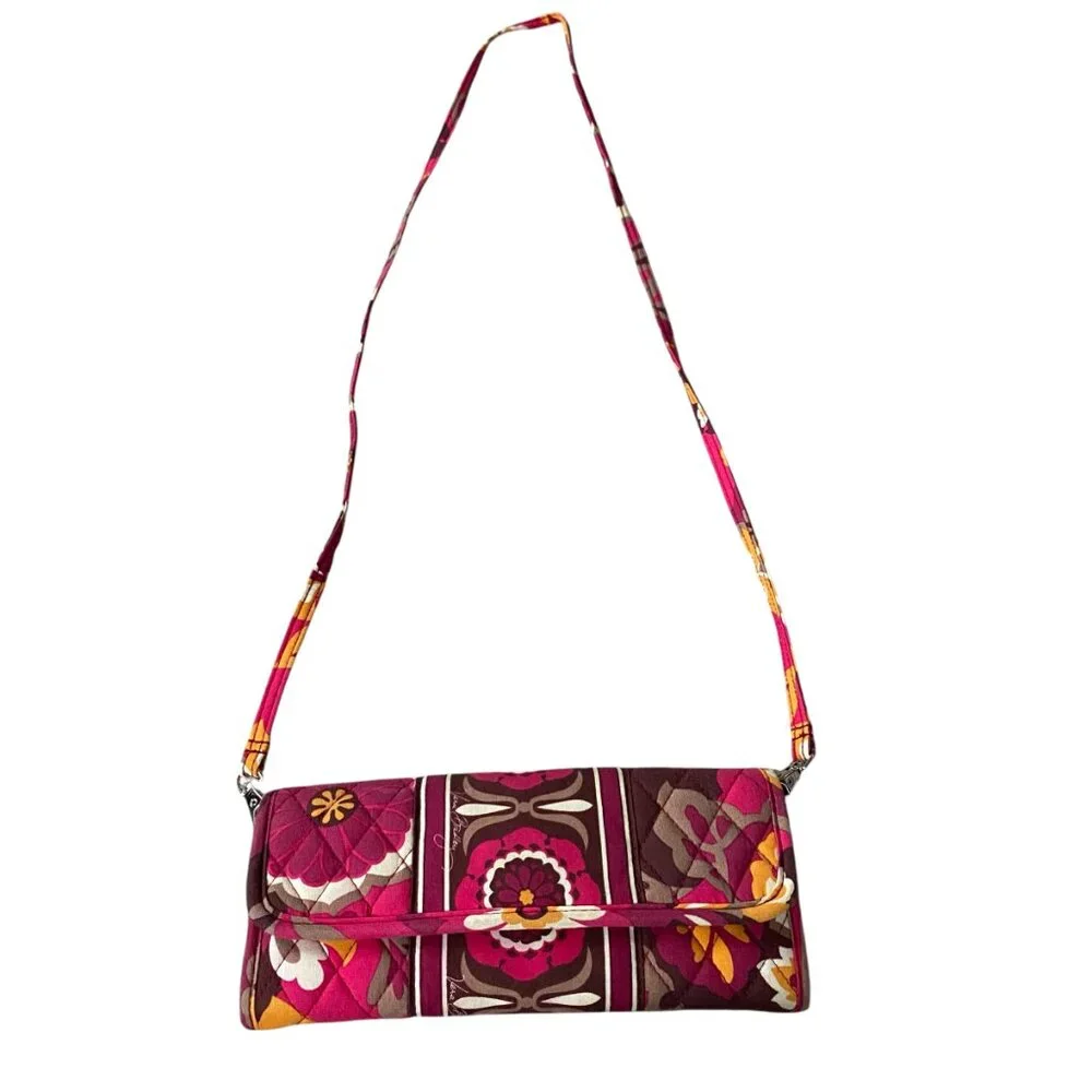 Vera Bradley women's pink trifold wallet clutch bag money change cardholder